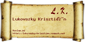 Lukovszky Krisztián névjegykártya