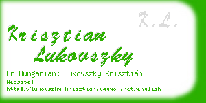 krisztian lukovszky business card